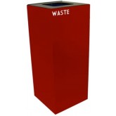 WITT GeoCube Square Recycling Receptacle w/ Square Opening - 36 gallon, Red